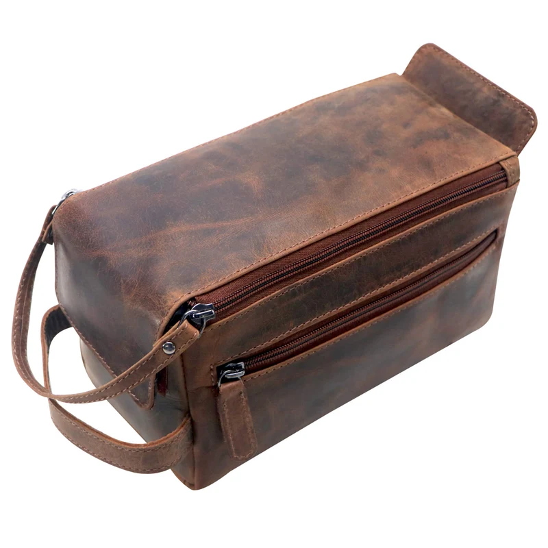 Beth Waschtasche Damen Kosmetiktasche Leder Kulturbeutel Reisen Herren
