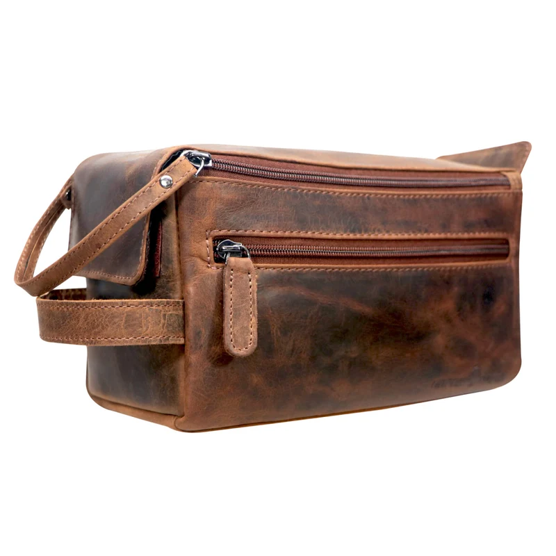 Beth Waschtasche Damen Kosmetiktasche Leder Kulturbeutel Reisen Herren