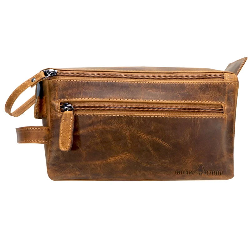 Beth Waschtasche Damen Kosmetiktasche Leder Kulturbeutel Reisen Herren