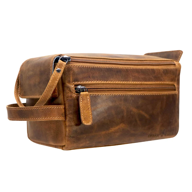 Beth Waschtasche Damen Kosmetiktasche Leder Kulturbeutel Reisen Herren