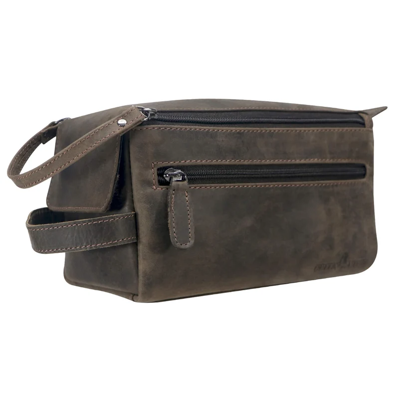 Beth Waschtasche Damen Kosmetiktasche Leder Kulturbeutel Reisen Herren