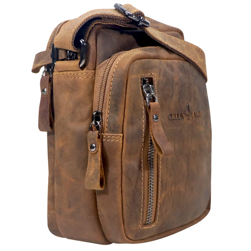 Nili Kleine Umhängetasche mit Vielen Fächern Crossbody Bag Leder