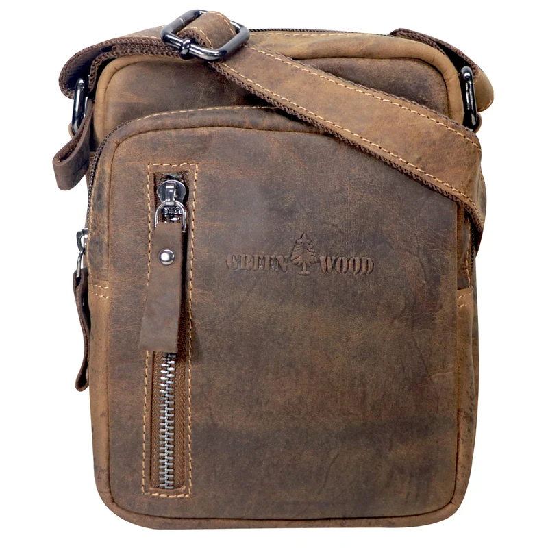 Nili Kleine Umhängetasche mit Vielen Fächern Crossbody Bag Leder