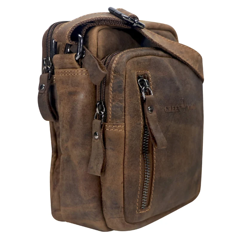 Nili Kleine Umhängetasche mit Vielen Fächern Crossbody Bag Leder