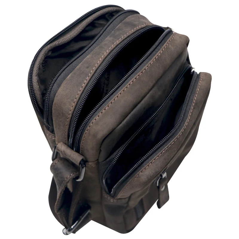 Nili Kleine Umhängetasche mit Vielen Fächern Crossbody Bag Leder