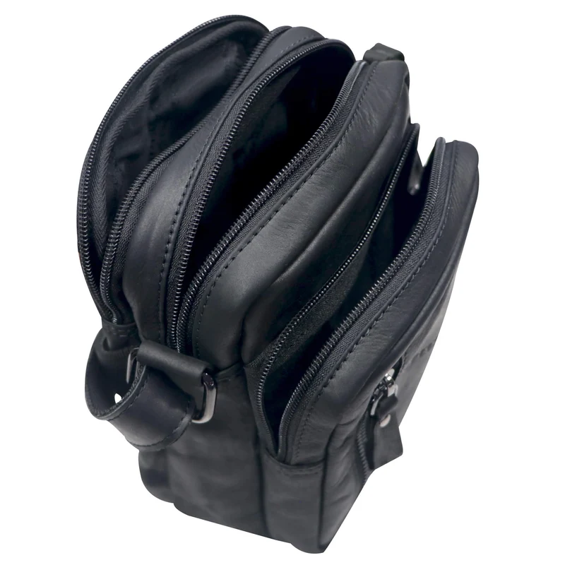 Nili Kleine Umhängetasche mit Vielen Fächern Crossbody Bag Leder