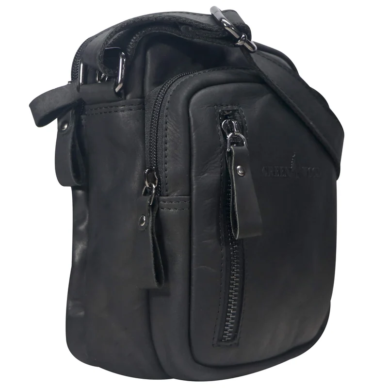 Nili Kleine Umhängetasche mit Vielen Fächern Crossbody Bag Leder
