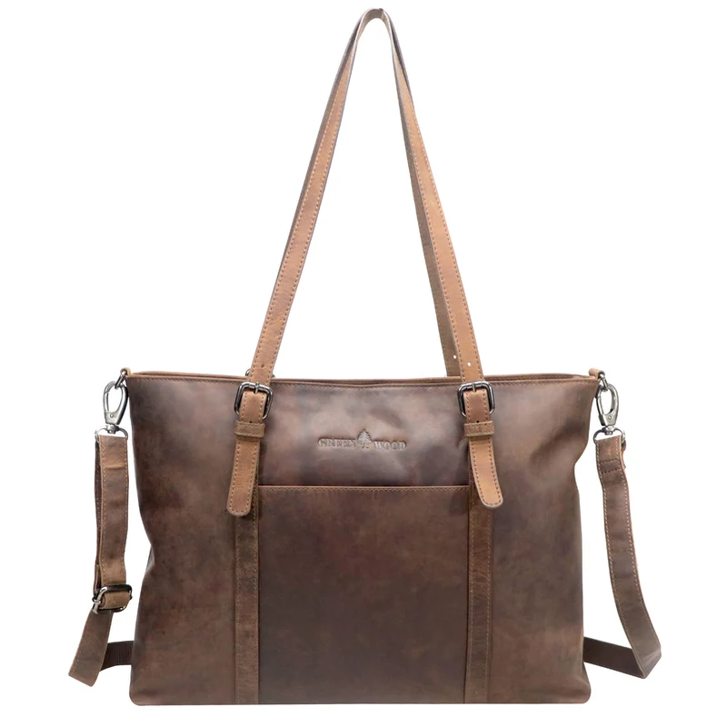 Silky Businesstasche Damen Groß Leder Shopper Handtasche zum Umhängen