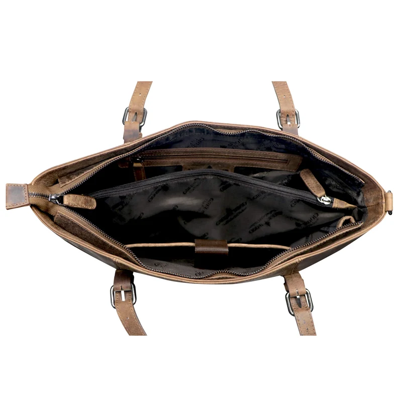 Silky Businesstasche Damen Groß Leder Shopper Handtasche zum Umhängen