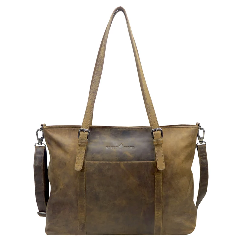 Silky Businesstasche Damen Groß Leder Shopper Handtasche zum Umhängen