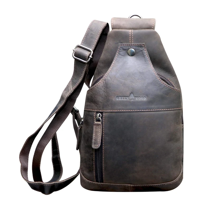 Tom Brusttasche Herren Leder Sling Bag Damen Umhängetasche