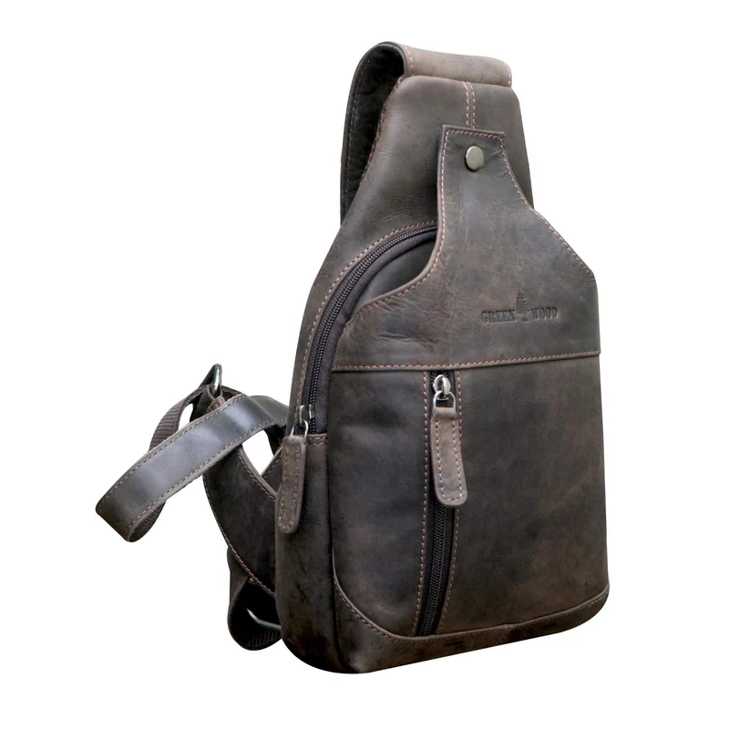 Tom Brusttasche Herren Leder Sling Bag Damen Umhängetasche