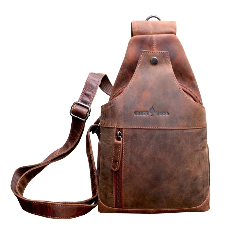 Tom Brusttasche Herren Leder Sling Bag Damen Umhängetasche