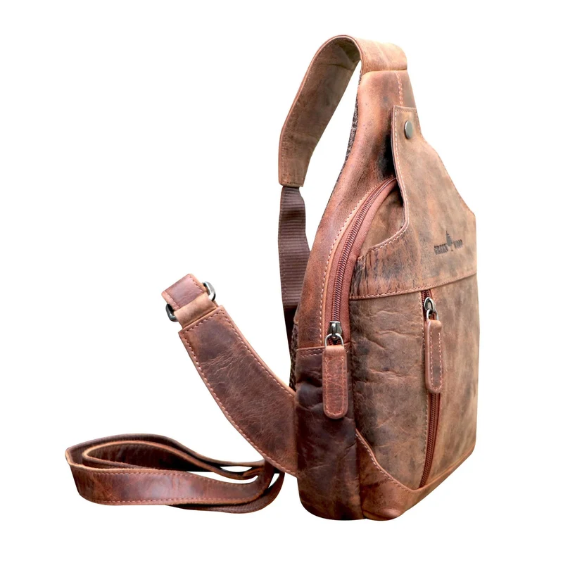 Tom Brusttasche Herren Leder Sling Bag Damen Umhängetasche