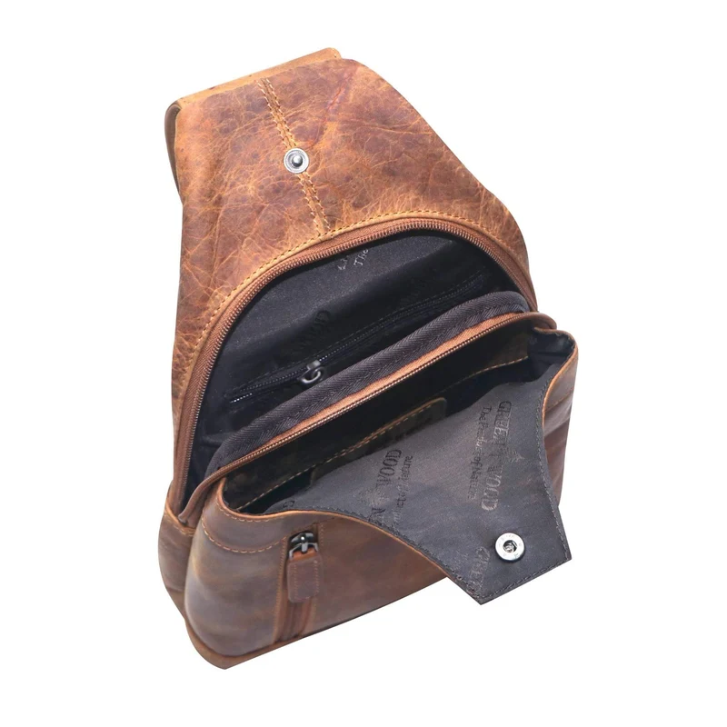 Tom Brusttasche Herren Leder Sling Bag Damen Umhängetasche