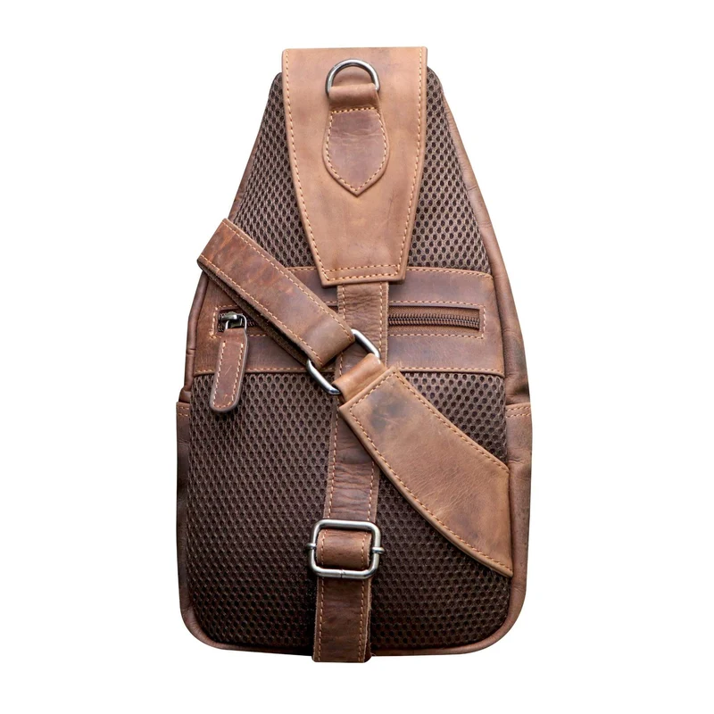 Tom Brusttasche Herren Leder Sling Bag Damen Umhängetasche
