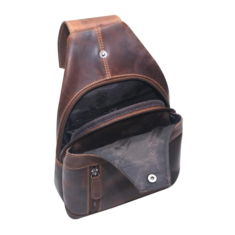 Tom Brusttasche Herren Leder Sling Bag Damen Umhängetasche