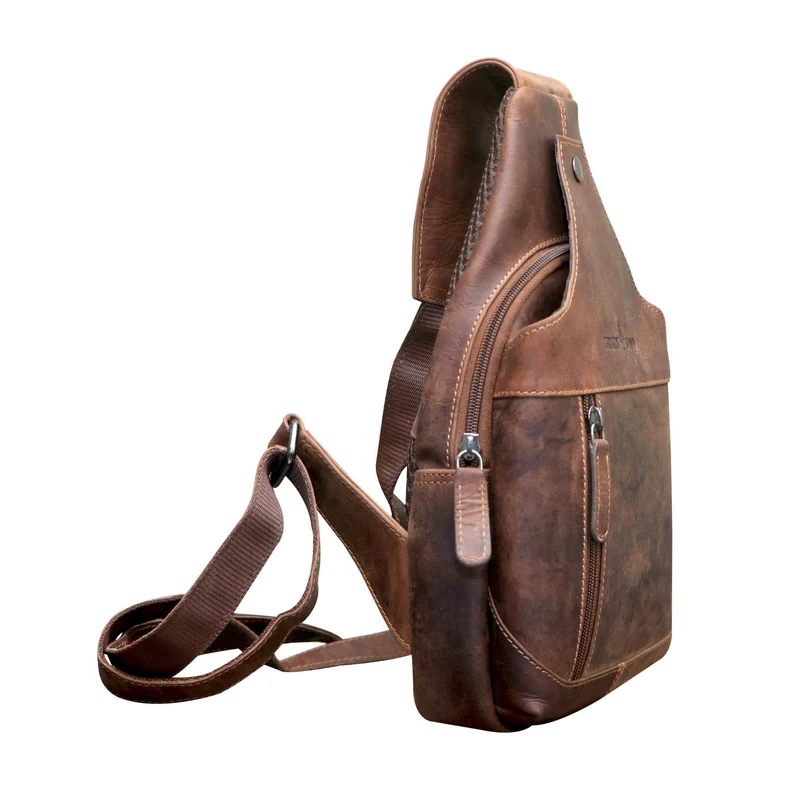 Tom Brusttasche Herren Leder Sling Bag Damen Umhängetasche