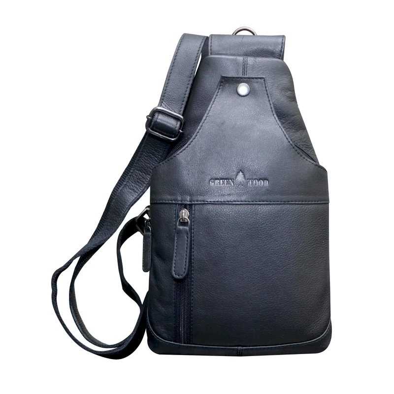 Tom Brusttasche Herren Leder Sling Bag Damen Umhängetasche