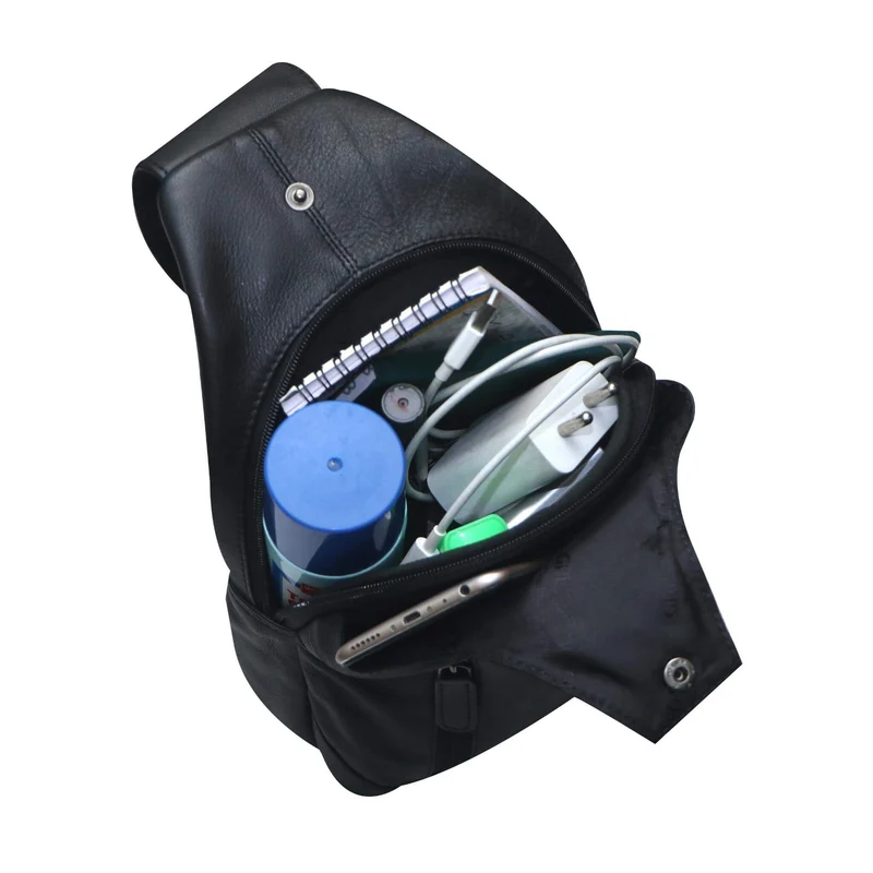 Tom Brusttasche Herren Leder Sling Bag Damen Umhängetasche