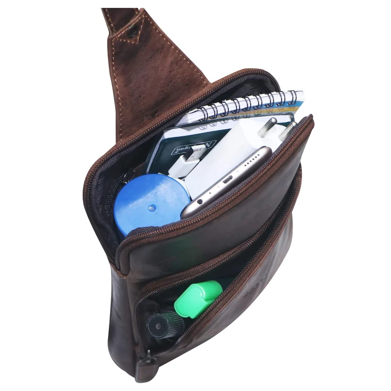 Alex Rucksack Umhängetasche Damen Leder Fahrradtasche Rucksack Herren