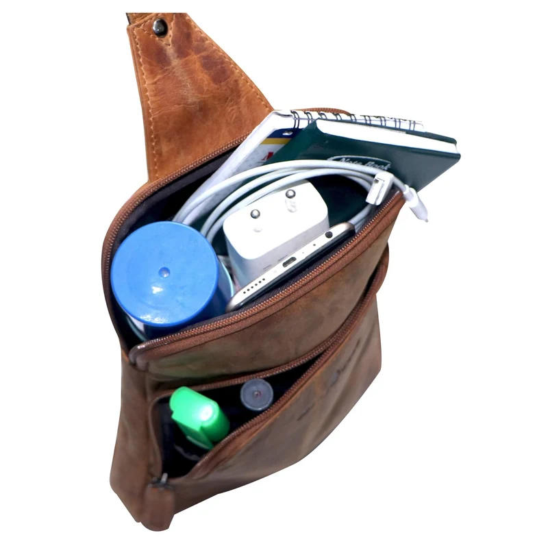 Alex Rucksack Umhängetasche Damen Leder Fahrradtasche Rucksack Herren