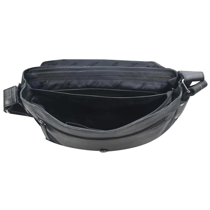 Chris Ledertasche Herren Umhängetasche Breiter Gurt Damen 13,3 Zoll