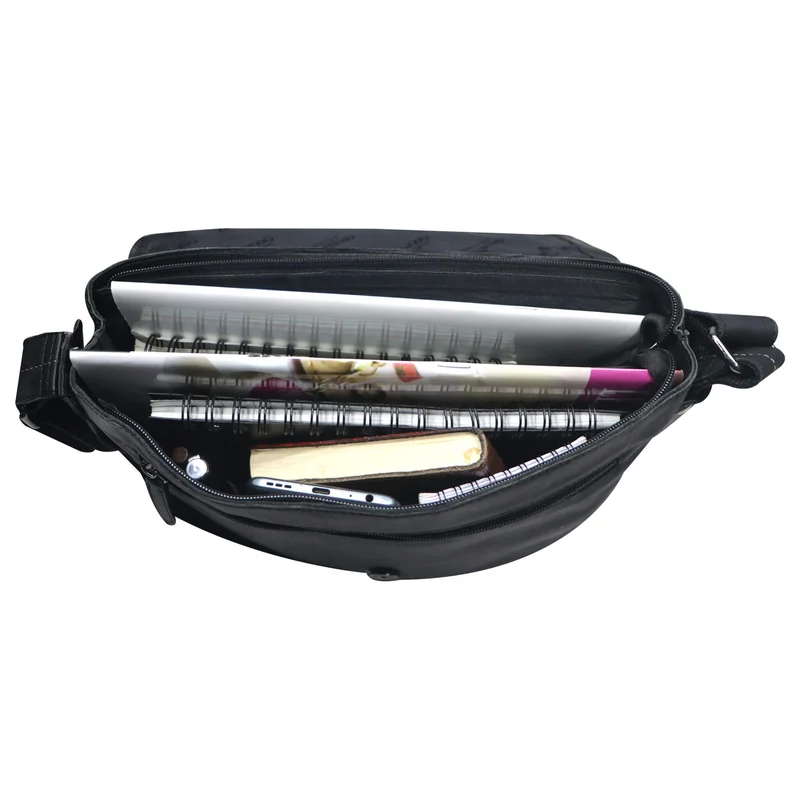Chris Ledertasche Herren Umhängetasche Breiter Gurt Damen 13,3 Zoll