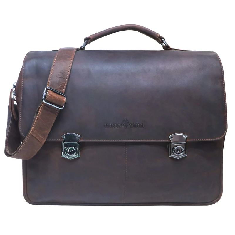 Karl Lehrertasche Damen Leder Businesstasche Herren mit 15 Zoll Laptophülle