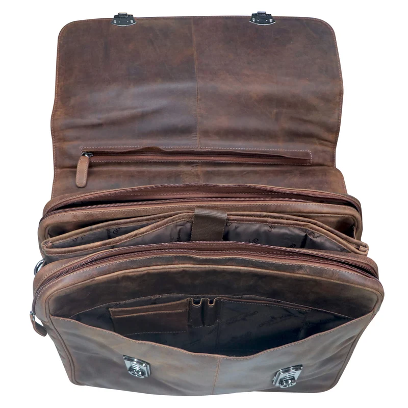Karl Lehrertasche Damen Leder Businesstasche Herren mit 15 Zoll Laptophülle