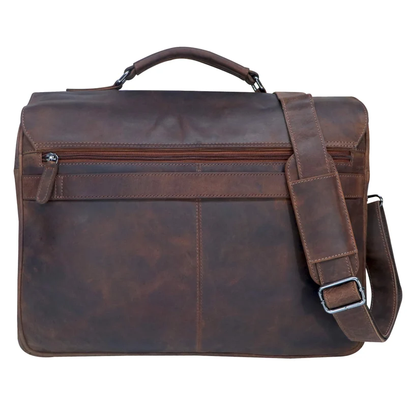 Karl Lehrertasche Damen Leder Businesstasche Herren mit 15 Zoll Laptophülle