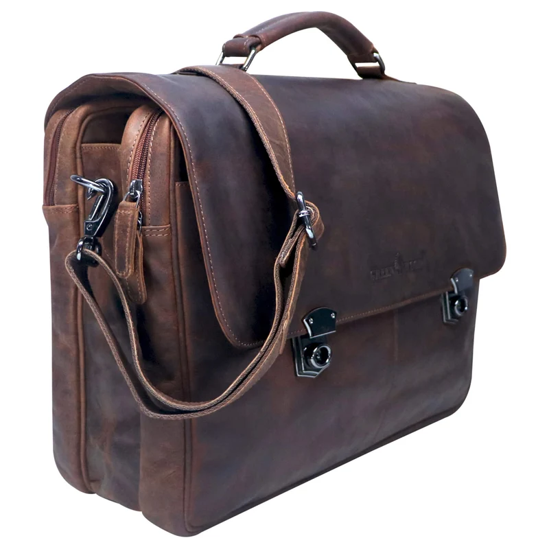 Karl Lehrertasche Damen Leder Businesstasche Herren mit 15 Zoll Laptophülle