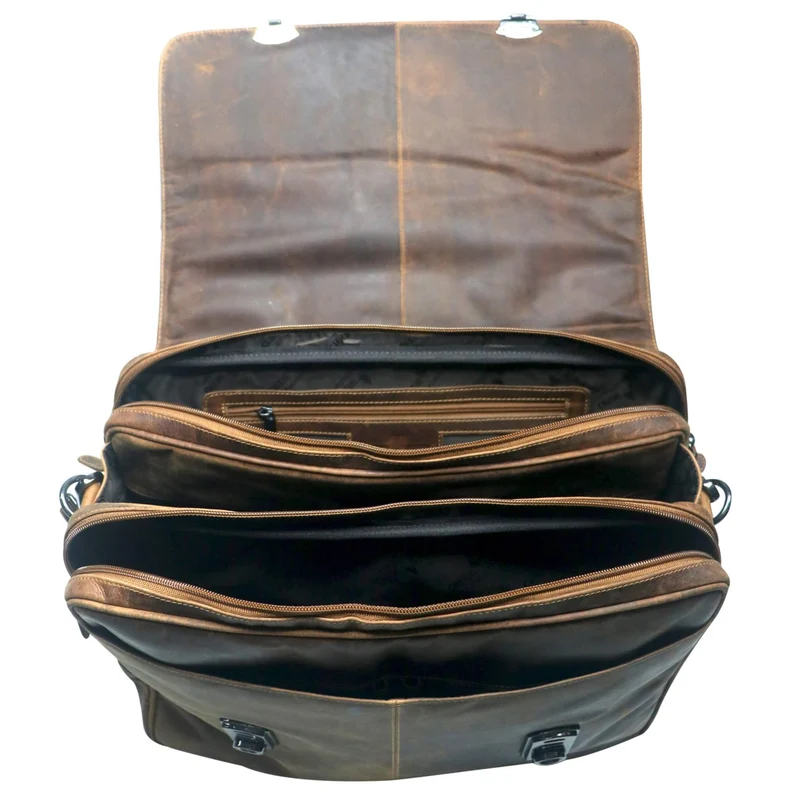 Karl Lehrertasche Damen Leder Businesstasche Herren mit 15 Zoll Laptophülle