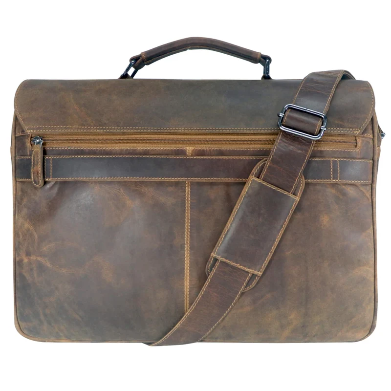 Karl Lehrertasche Damen Leder Businesstasche Herren mit 15 Zoll Laptophülle