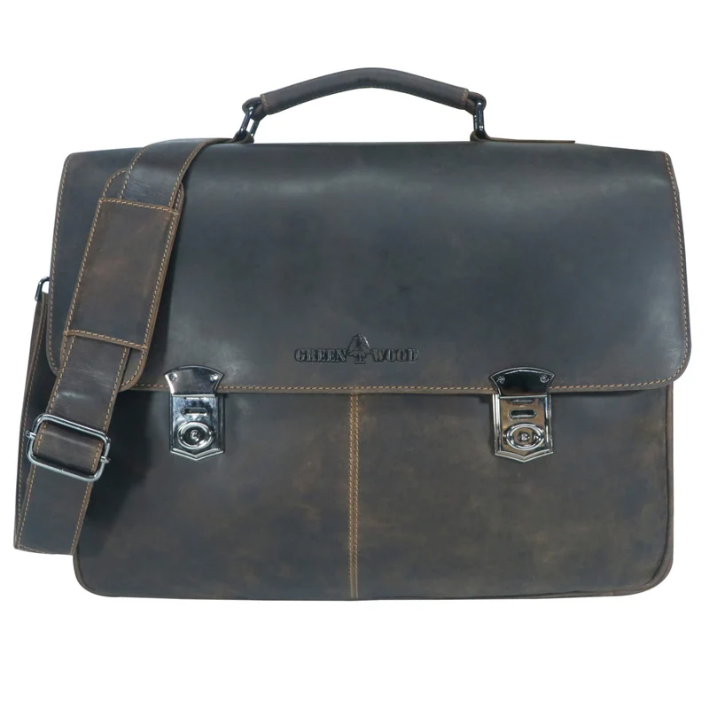Karl Lehrertasche Damen Leder Businesstasche Herren mit 15 Zoll Laptophülle