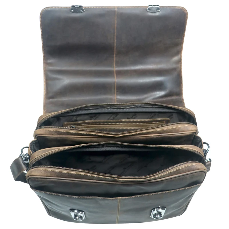 Karl Lehrertasche Damen Leder Businesstasche Herren mit 15 Zoll Laptophülle