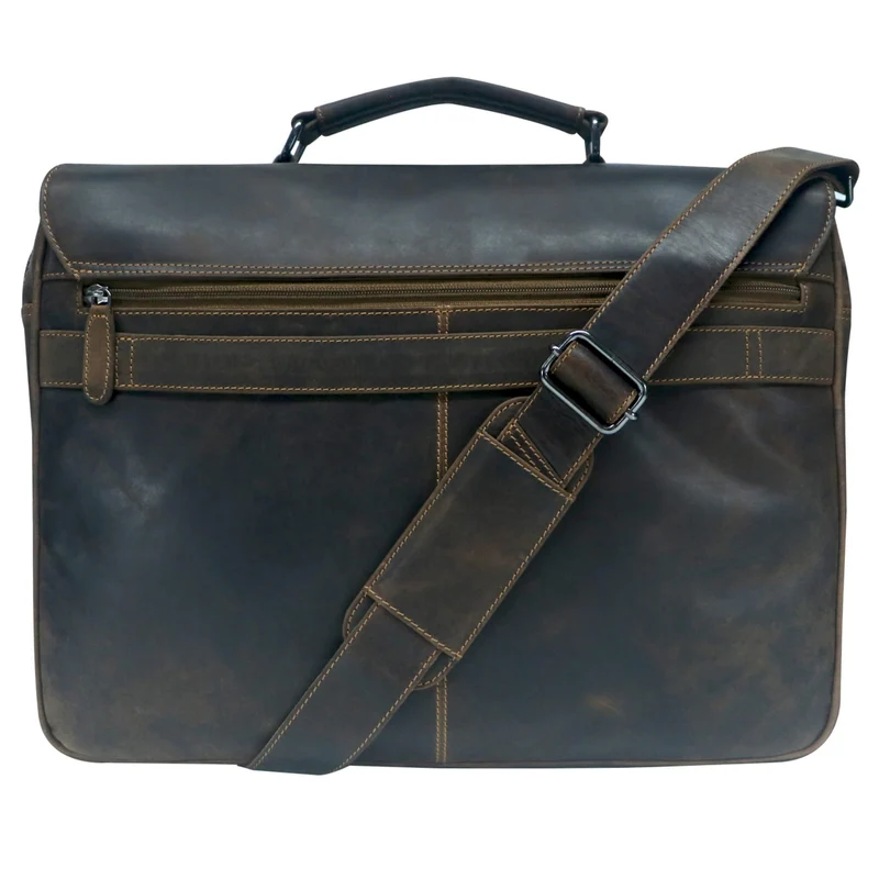 Karl Lehrertasche Damen Leder Businesstasche Herren mit 15 Zoll Laptophülle