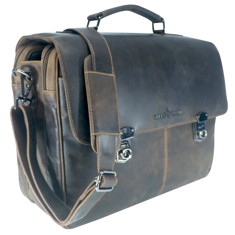 Karl Lehrertasche Damen Leder Businesstasche Herren mit 15 Zoll Laptophülle