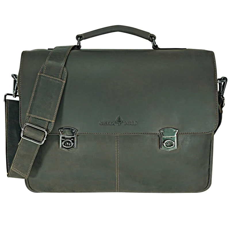Karl Lehrertasche Damen Leder Businesstasche Herren mit 15 Zoll Laptophülle