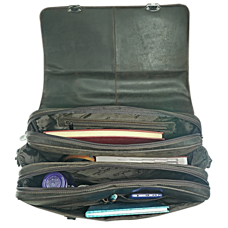 Karl Lehrertasche Damen Leder Businesstasche Herren mit 15 Zoll Laptophülle