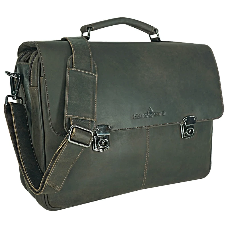 Karl Lehrertasche Damen Leder Businesstasche Herren mit 15 Zoll Laptophülle
