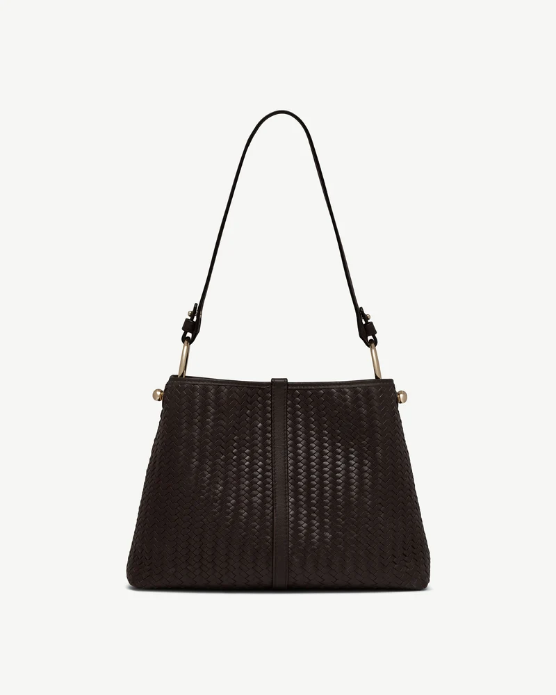 Lana Hobo - Chocolate Woven Leather