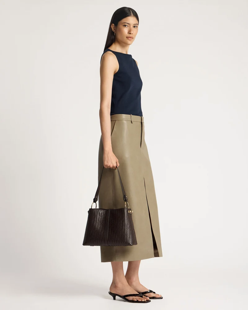 Lana Hobo - Chocolate Woven Leather