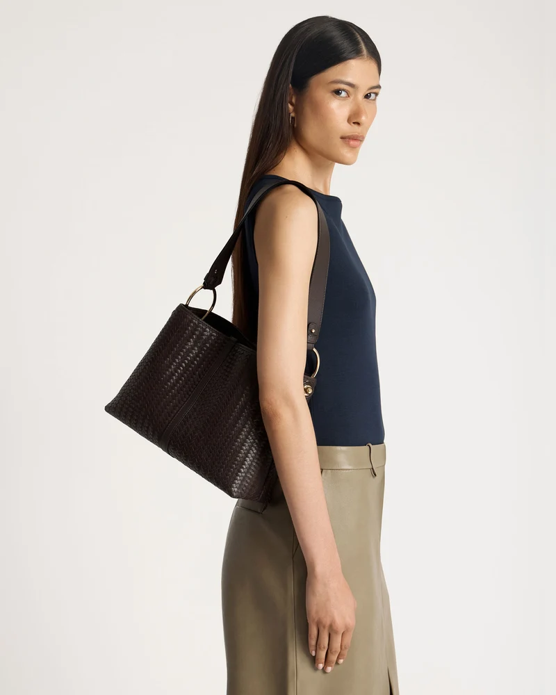 Lana Hobo - Chocolate Woven Leather