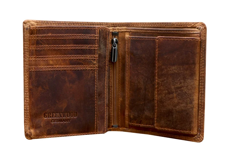 Tim Brieftasche Herren Hochformat Leder Geldbörse RFID Schutz