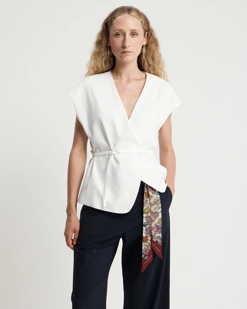 Silk Skinny Scarf - Oxblood/Red Wallpaper Flowers