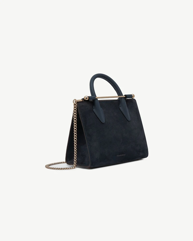 Mini Tote - Navy Suede