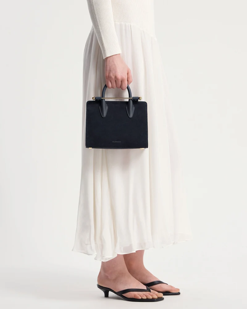 Mini Tote - Navy Suede