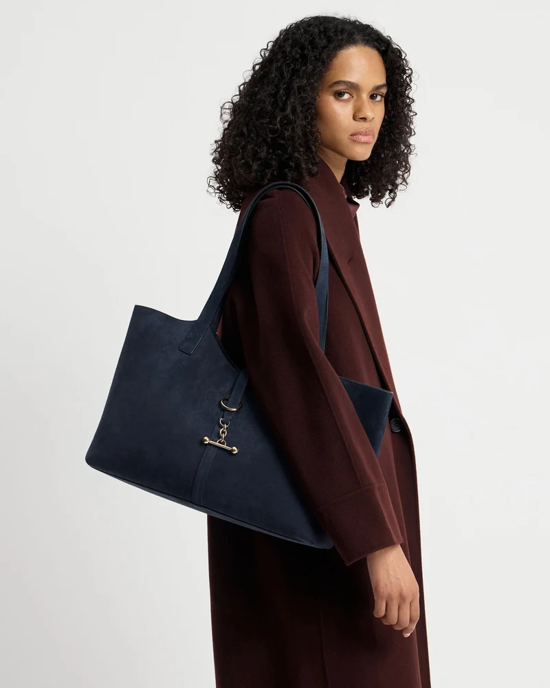 Kite Tote - Navy Suede