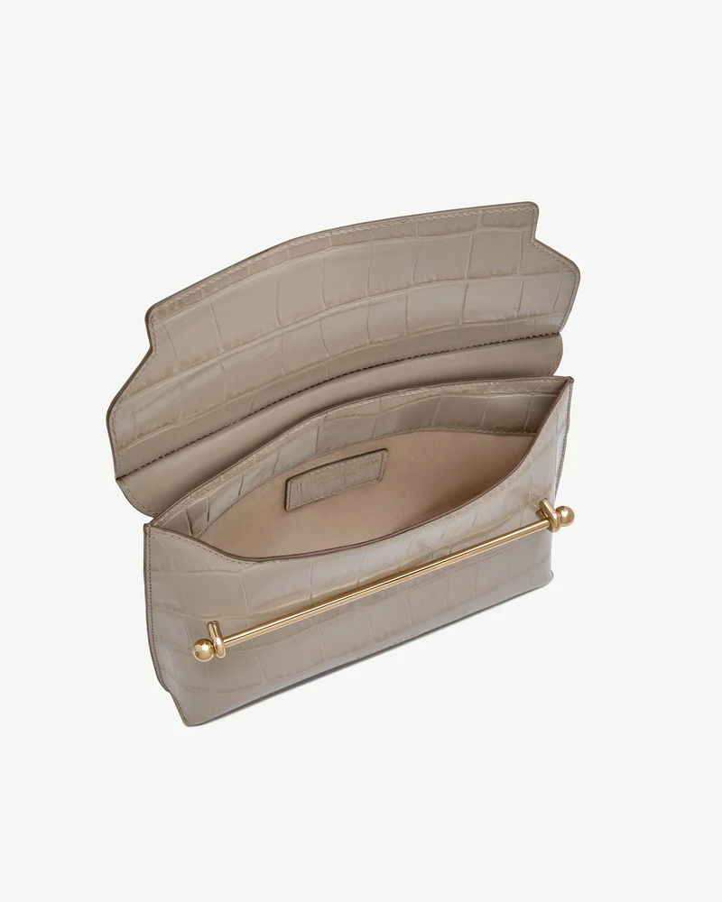 Stylist - Croc-Embossed Leather Light Taupe